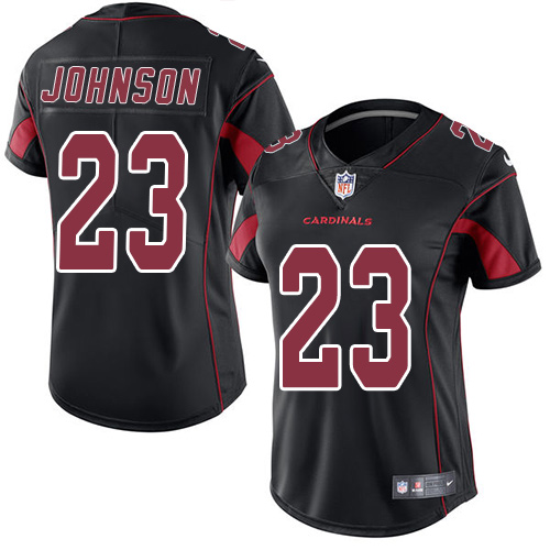 Women's Limited Chris Johnson Nike Jersey Black - #23 Rush NFL Arizona Cardinals